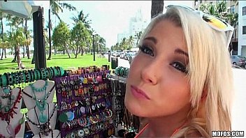 Beautfiul blonde gf is talked into in public