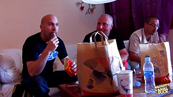 A Bald Man Engaged In Sexual Intercourse With A Punk Looking Woman In Her Unclean Posterior Resulting In Her Vocalizing Distress thumbnail