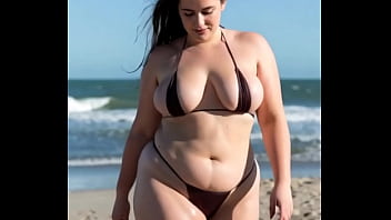 Thick women on beach ai