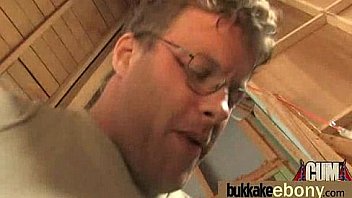 Ebony gets group cumshots 12