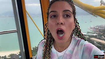 Public dick flashing on the ferris wheel stranger girl help me cum in her mouth Public dick flashing on the ferris wheel stranger girl help me cum in her mouth