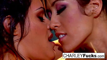 Sexy brunette fucks her busty friend