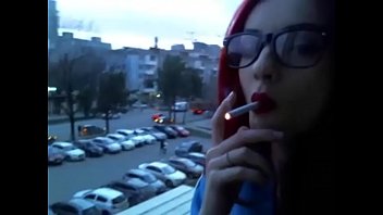 Redhead girl playing her pussy