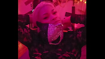 Sexy cat cleans and plays while wolf prowls