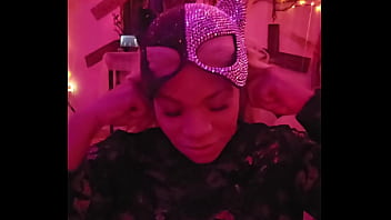 Sexy cat cleans and plays while wolf prowls