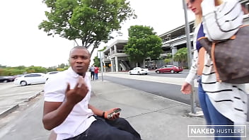 Short hair blonde chick is sick of her husbands tiny cock and wants a big black dick in her throat