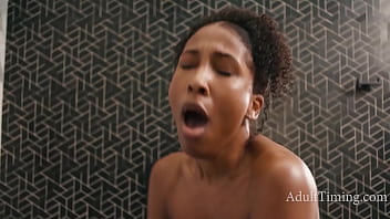 Wet & wild isiah's shower spy turned romp