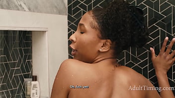 Wet & wild isiah's shower spy turned romp