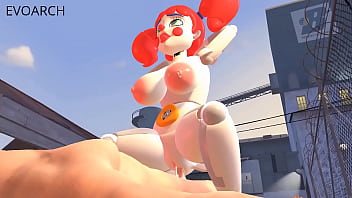 Circus robot love's human dick