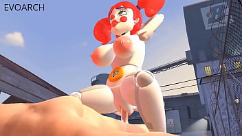 Circus robot love's human dick