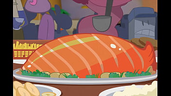 Giraffe stuffs herself in an all you can eat buffet