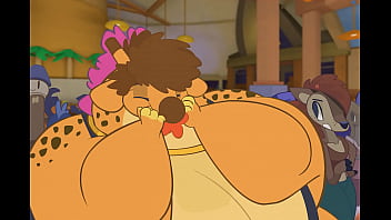 Giraffe stuffs herself in an all you can eat buffet