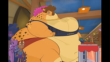 Giraffe stuffs herself in an all you can eat buffet