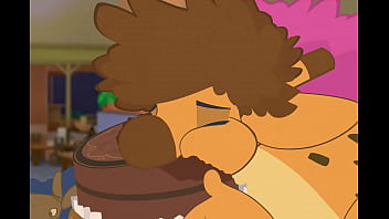 Giraffe stuffs herself in an all you can eat buffet