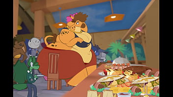 Giraffe stuffs herself in an all you can eat buffet Giraffe stuffs herself in an all you can eat buffet