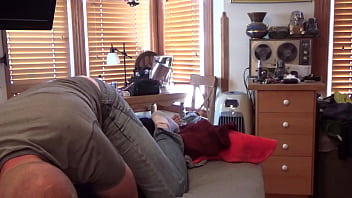 Brunette likes her men to pull their cock out of their jeans and just pound her