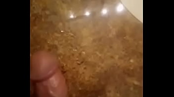 Ejaculating on the bathroom sink