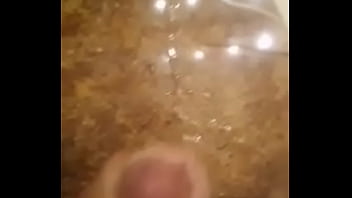 Ejaculating on the bathroom sink