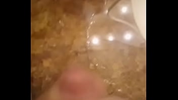 Ejaculating on the bathroom sink