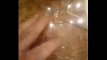 Ejaculating on the bathroom sink