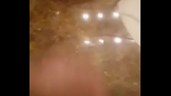 Ejaculating on the bathroom sink