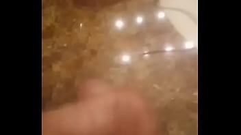 Ejaculating on the bathroom sink