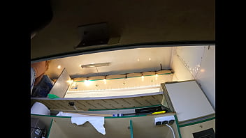 Beauty angel secretly upskirted at work by a naughty boss