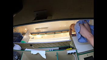 Beauty angel secretly upskirted at work by a naughty boss