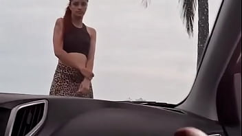 Se masturbando em publico no carro