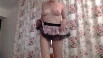 Tattoo teen home alone with the camera on