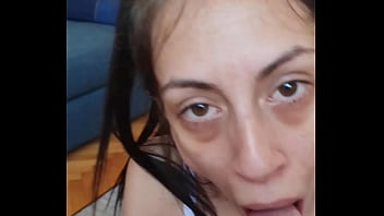 Knees down throat candie cross’ condom blowjob breaks her cfnm ball worship to cumface