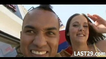 Cute babe gets creampied from black cock