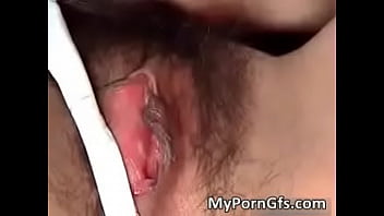 Hairy slut getting moist cunt fingered