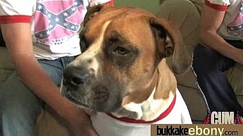 Huge cocks cover their black face in cum 10