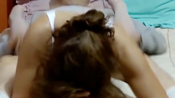 My neighbor fucks me hard and cums inside me after we masturbate a real cuckold