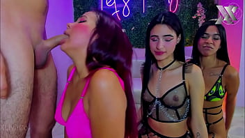 Jazmin and her friends bury themselves in cock