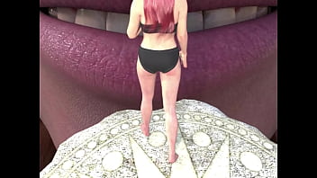 Mujer gigante traga entera a mujer pequeña