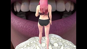 Mujer gigante traga entera a mujer pequeña