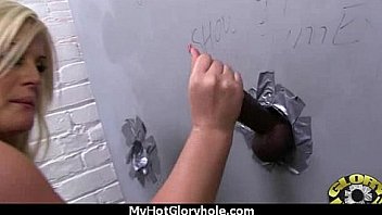 Ebony teen shows off her blowjob skills at gloryhole 25