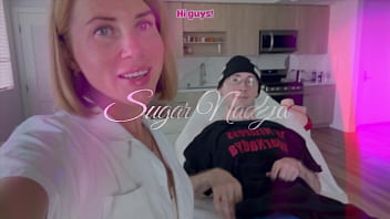 Hot milf nurse jerks off disabled stud after waxing session