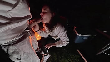 Risky sex outdoors in the forest with milf