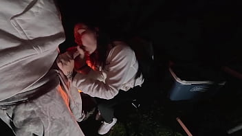 Risky sex outdoors in the forest with milf