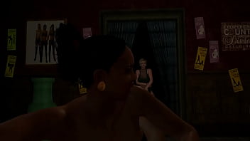 Beautiful black woman and her sexy manager fuck big dicked customer