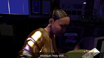 Beautiful black woman and her sexy manager fuck big dicked customer