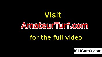 Busty babe pussyrubs at home on web cam