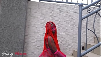 Ass licking lead to dick riding on an outdoor stair