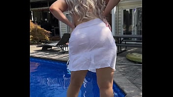 Sexy dance on diving board sheer skirt