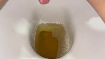 Compilation morning yellow pee close up pov