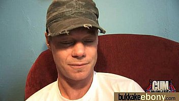 Ebony gets group cumshots 22