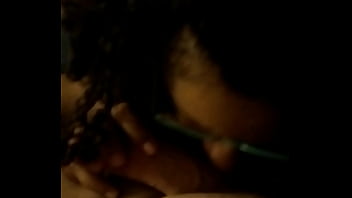 Curly girl sucking in hidden camera